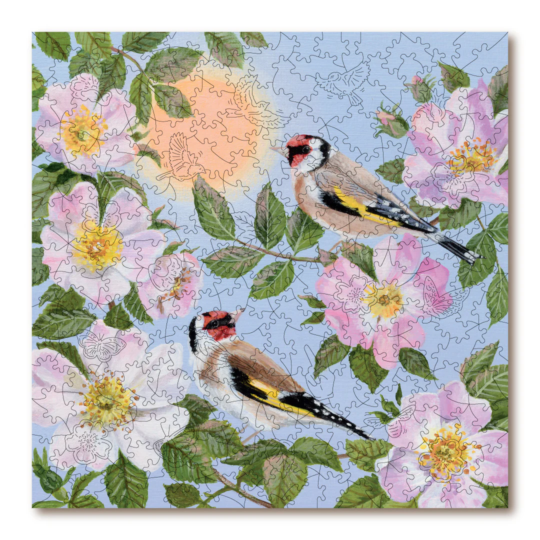 Goldfinches & Wild Roses